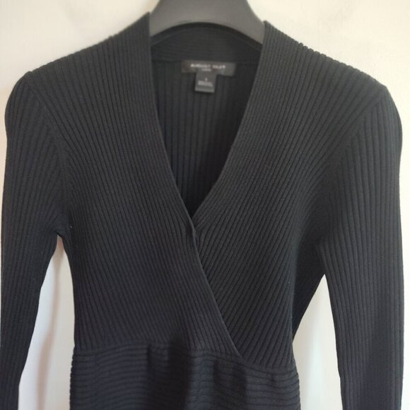 Ladies SZ S August Silk Black Surplice Sweater - Picture 2 of 4